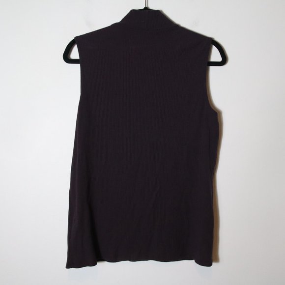 Athleta Womens XL Purple Plum Sleeveless Ribbed Mock Neck Top Tencel Stretch - Picture 6 of 6